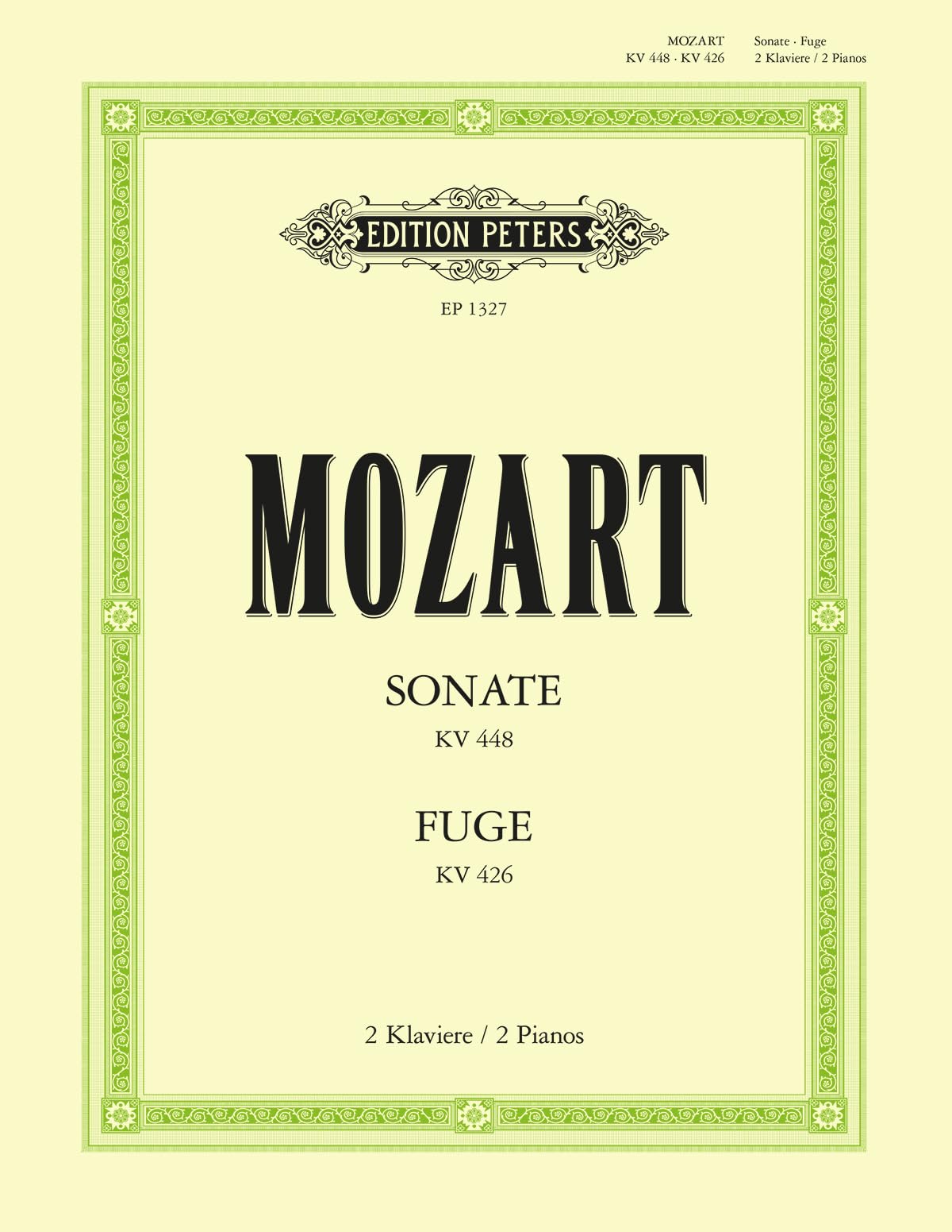 SONATE D & FUGA C KV448 426 PIANO Arts & Music