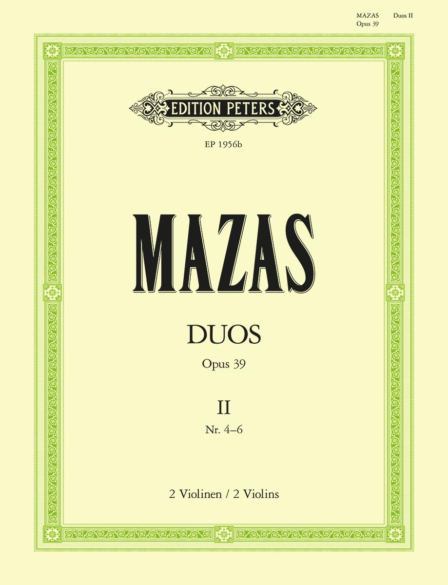 6 Duos Op. 39 for 2 Violins: Nos. 4-6 Set of Parts (2) (Edition Peters, 2, Band 2) Sheet Music