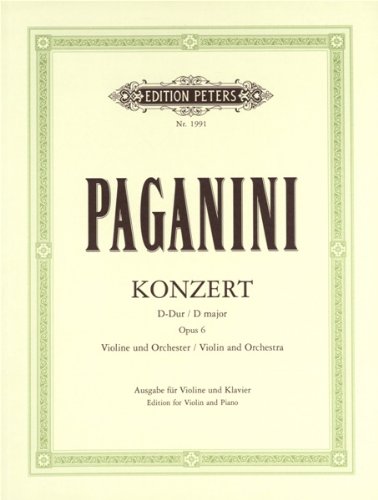 PAGANINI - Concierto nº 1 Op.6 en Re Mayor para Violin y Piano (Inc.Cadencias) (Flesch) Books