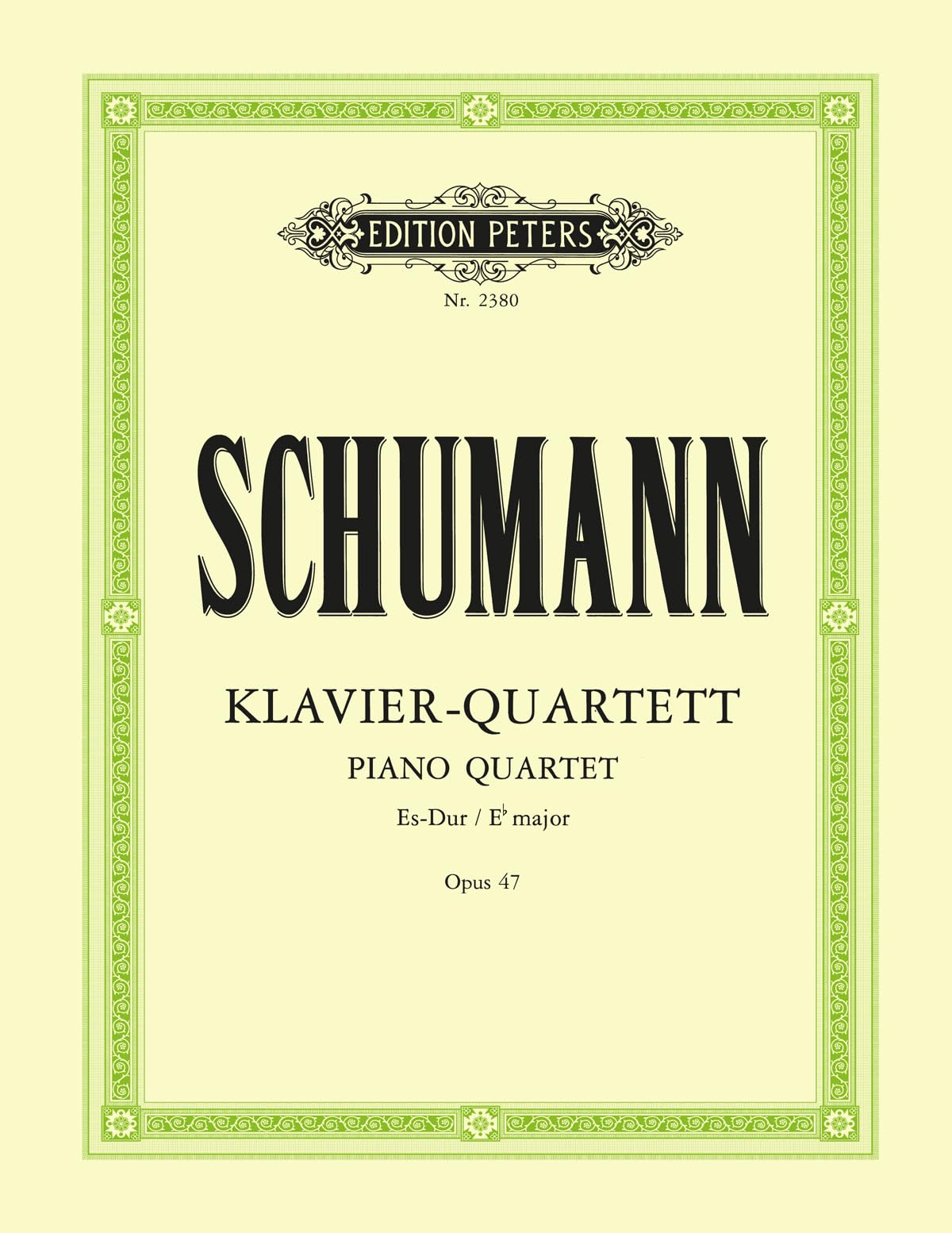 Piano Quartet in E Flat Op. 47 (Edition Peters) Sheet Music