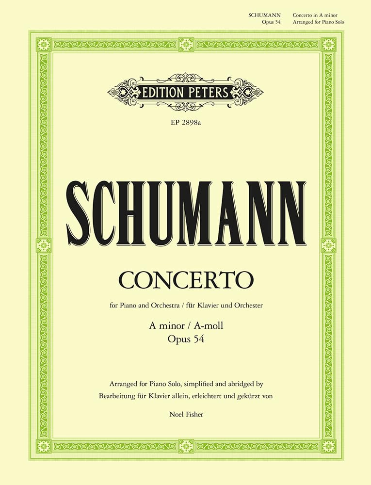 Piano Concerto in a Minor Op. 54 Arranged for Piano Solo: Sheet book