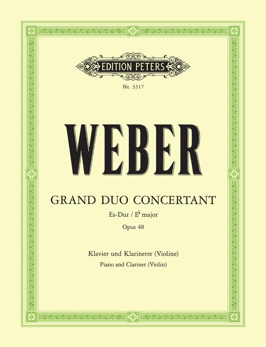 Grand Duo Concertant in E Flat Op. 48 for Clarinet Violin and Piano (Edition Peters) Sheet Music