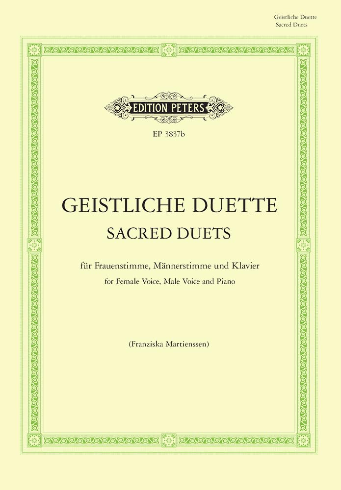 MARTIENSSEN : GEISTLICHE DUETTE - DUOS SPIRITUELS POUR 1 VOIX D'HOMME ET 1 VOIX DE FEMME Sheet Music