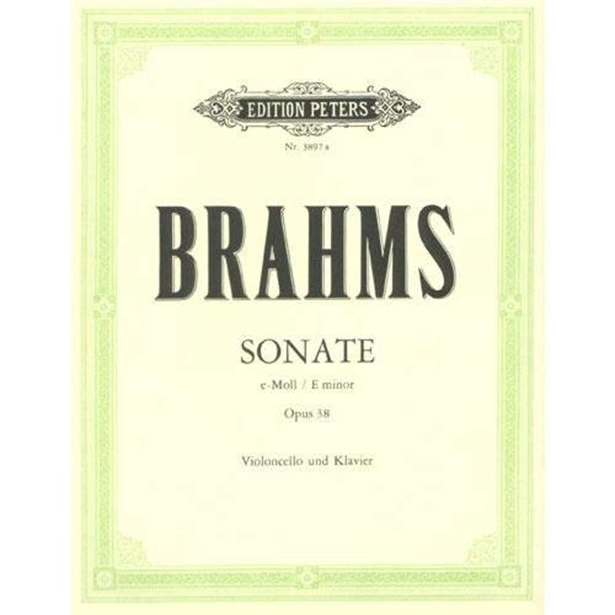 EDITION PETERS BRAHMS JOHANNES - SONATA IN E MINOR OP.38 - CELLO AND PIANO Sheet Music