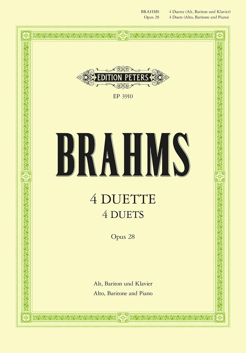 4 Duets for Alto, Baritone and Piano Op. 28 Sheet Music