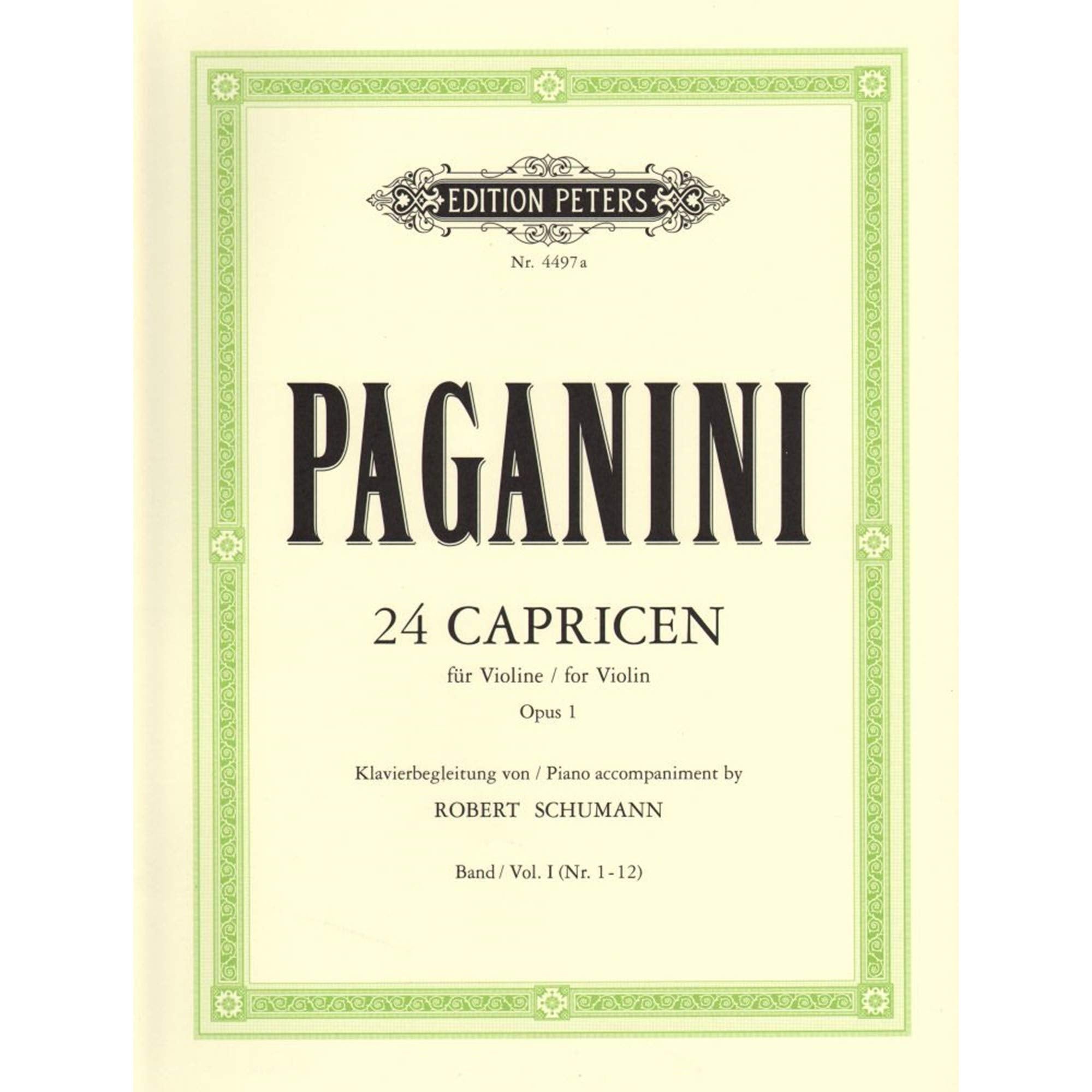 Piano Accompaniment by Robert Schumann to 24 Caprices Op. 1 Sheet Music