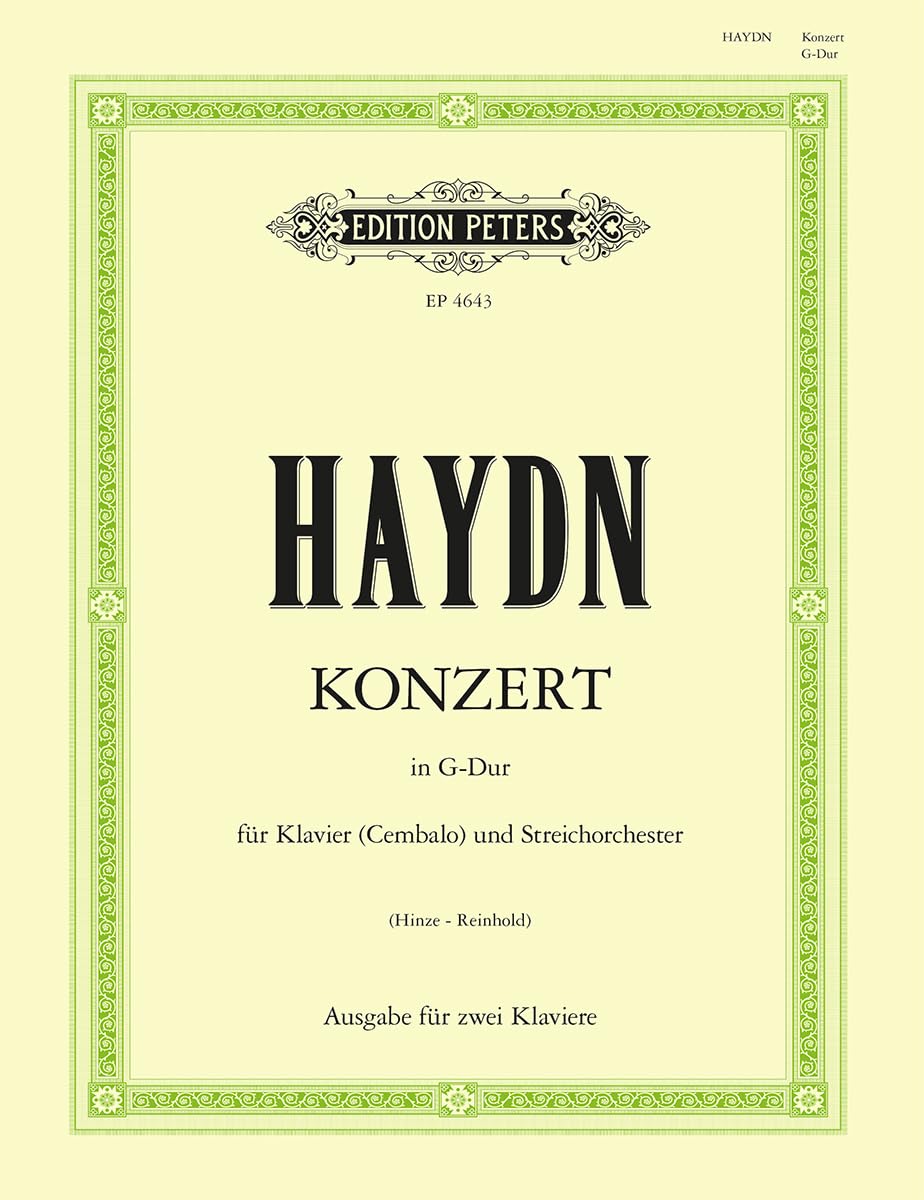 Piano Concerto in G Hob. XVIII 4 Edition for 2 Pianos (Edition Peters - Peters Contemporary Library) Sheet Music