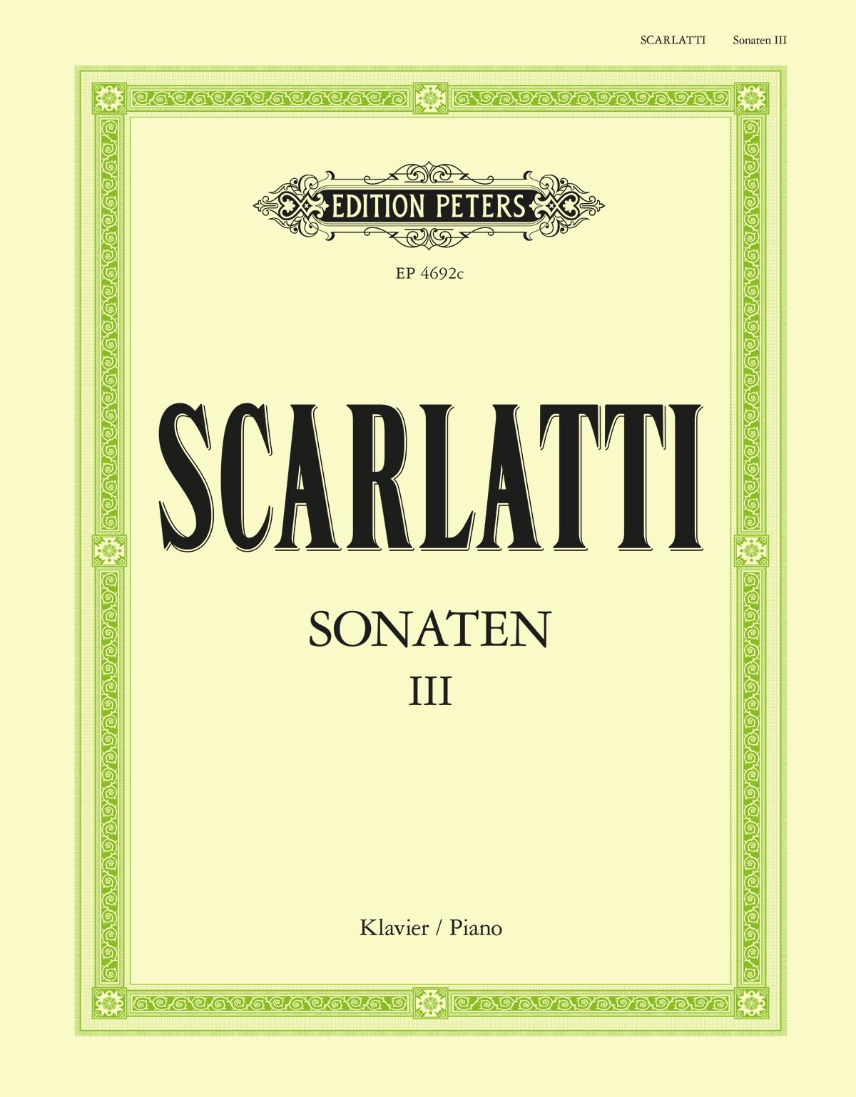 150 Sonatas Vol.3.Bd.3: Urtext (Keller/Weismann) (Edition Peters, 3, Band 3) Sheet Music