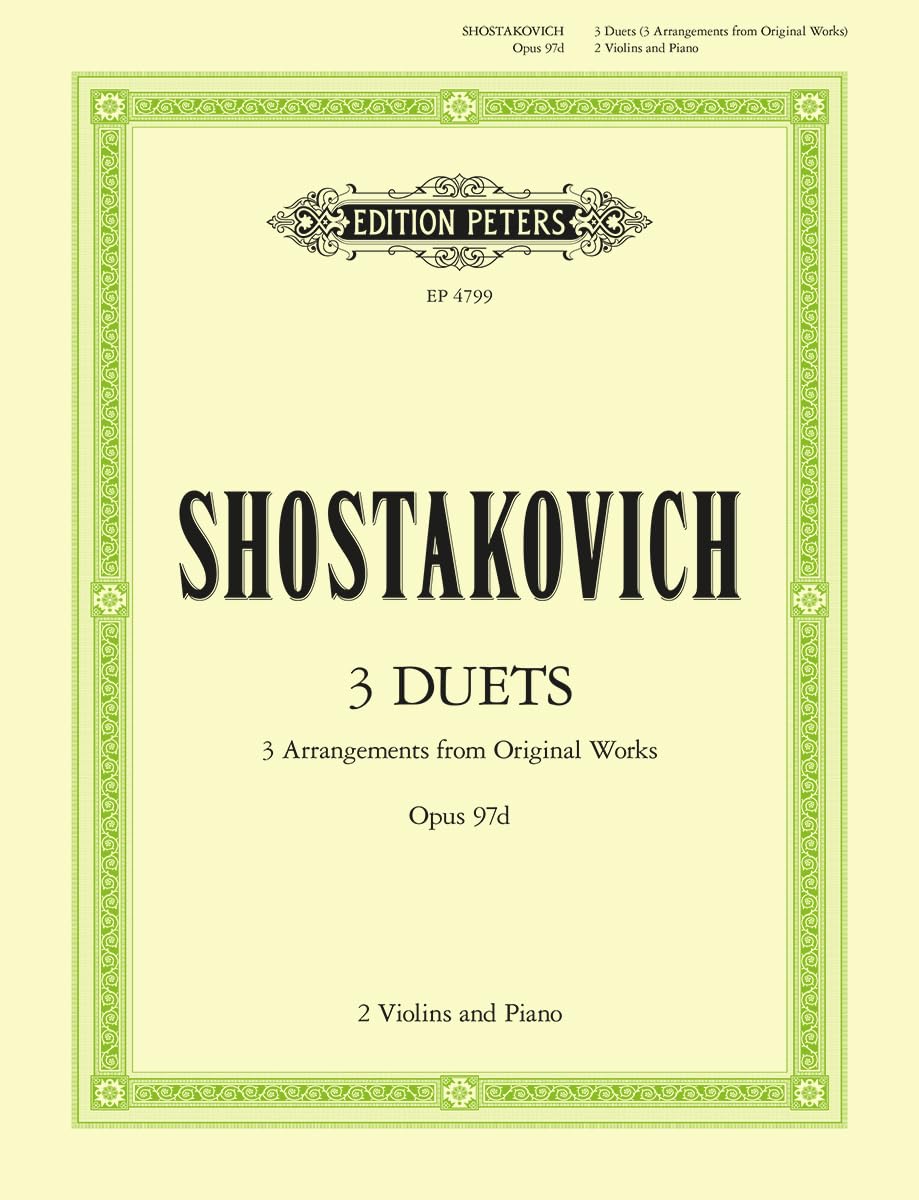 3 Duets Op. 97d for 2 Violins and Piano (Edition Peters) Sheet Music