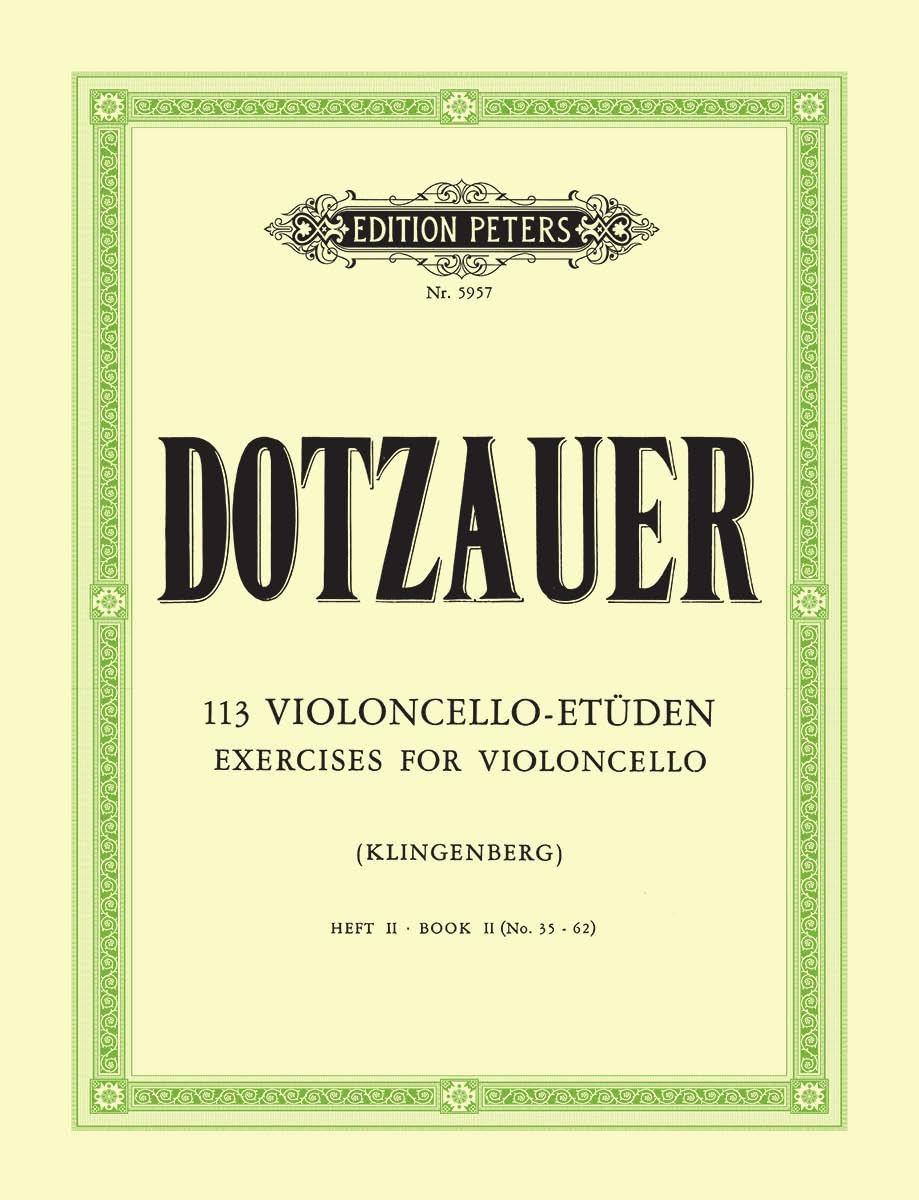 113 Violoncello-Etüden - Heft 2: Nr. 35 - 62: Technik für Cello (Grüne Reihe Edition Peters) Art & Literature