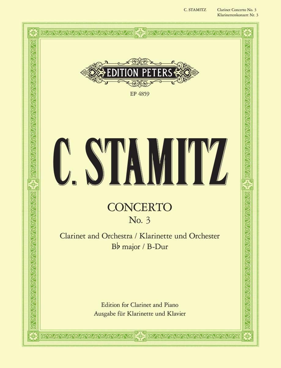 Clarinet Concerto No. 3 in B Flat (Edition for Clarinet and Piano) Sheet Music