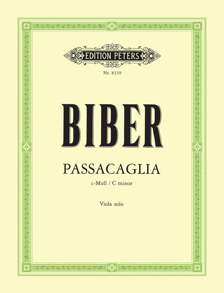 Passacaglia from Mystery Sonatas Transcribed for Viola: Transcribed for Viola (Edition Peters) Sheet Music