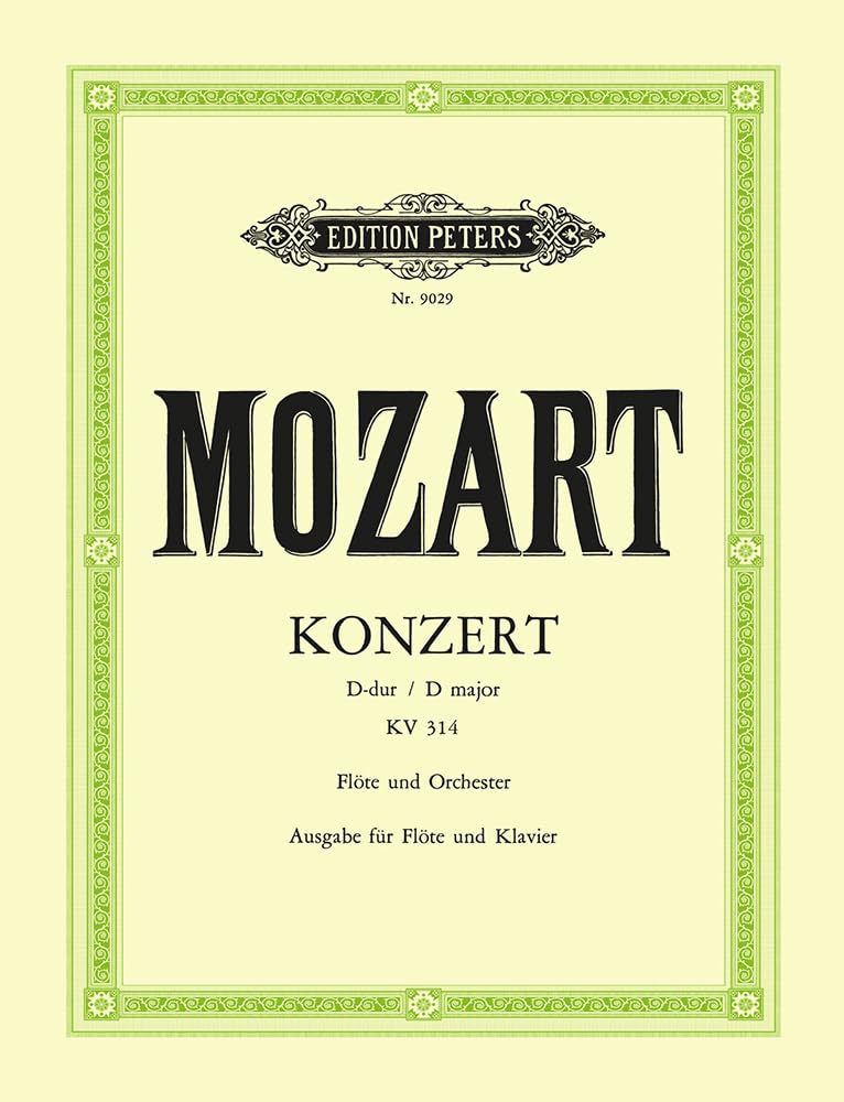 Flute Concerto No. 2 in D, with Cadenzas K.314: Flöte und Klavier. Urtext (List) (Edition Peters) Sheet Music