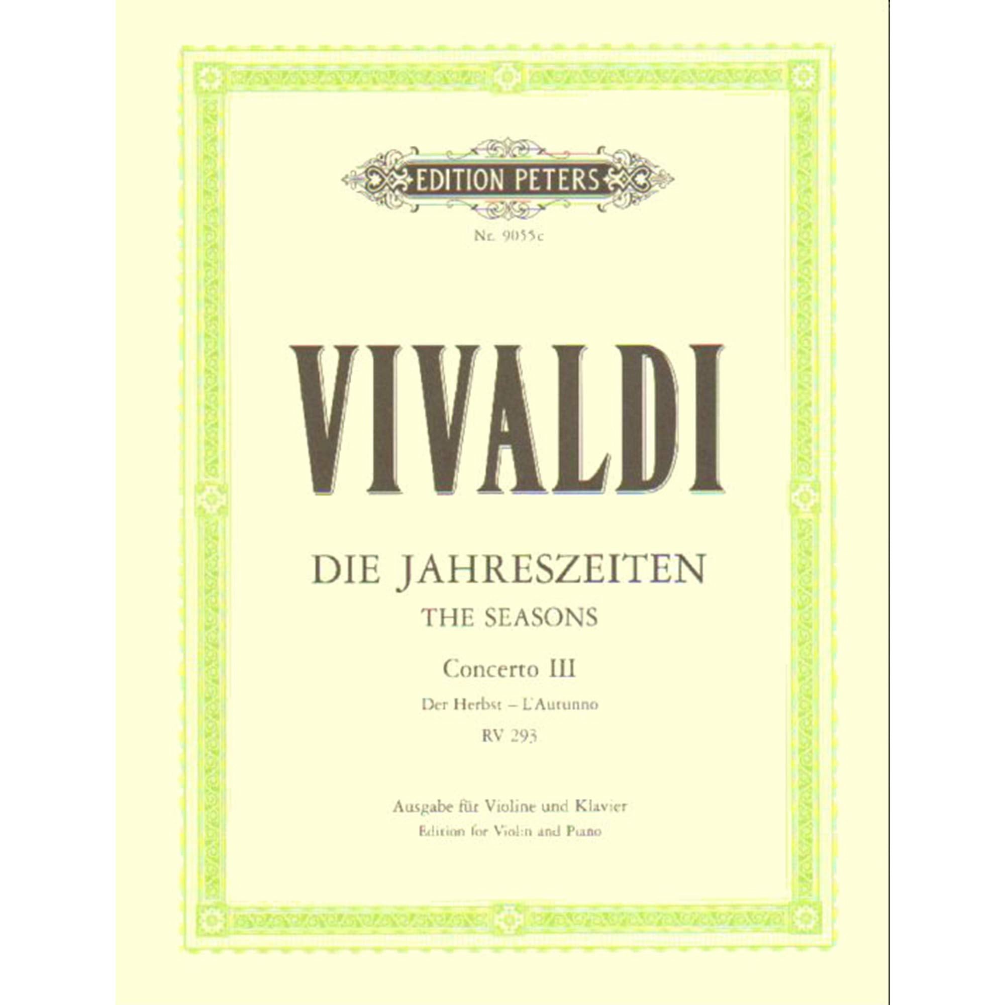 Die Jahreszeiten: Konzert für Violine, Streicher und Basso continuo F-dur op. 8 Nr. 3 RV 293 "Der Herbst" Sheet Music