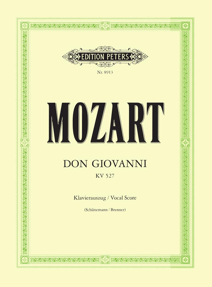 Don Giovanni (Ger/It): Neue deutsche Textfassung von P. Brenner (Edition Peters) Sheet Music