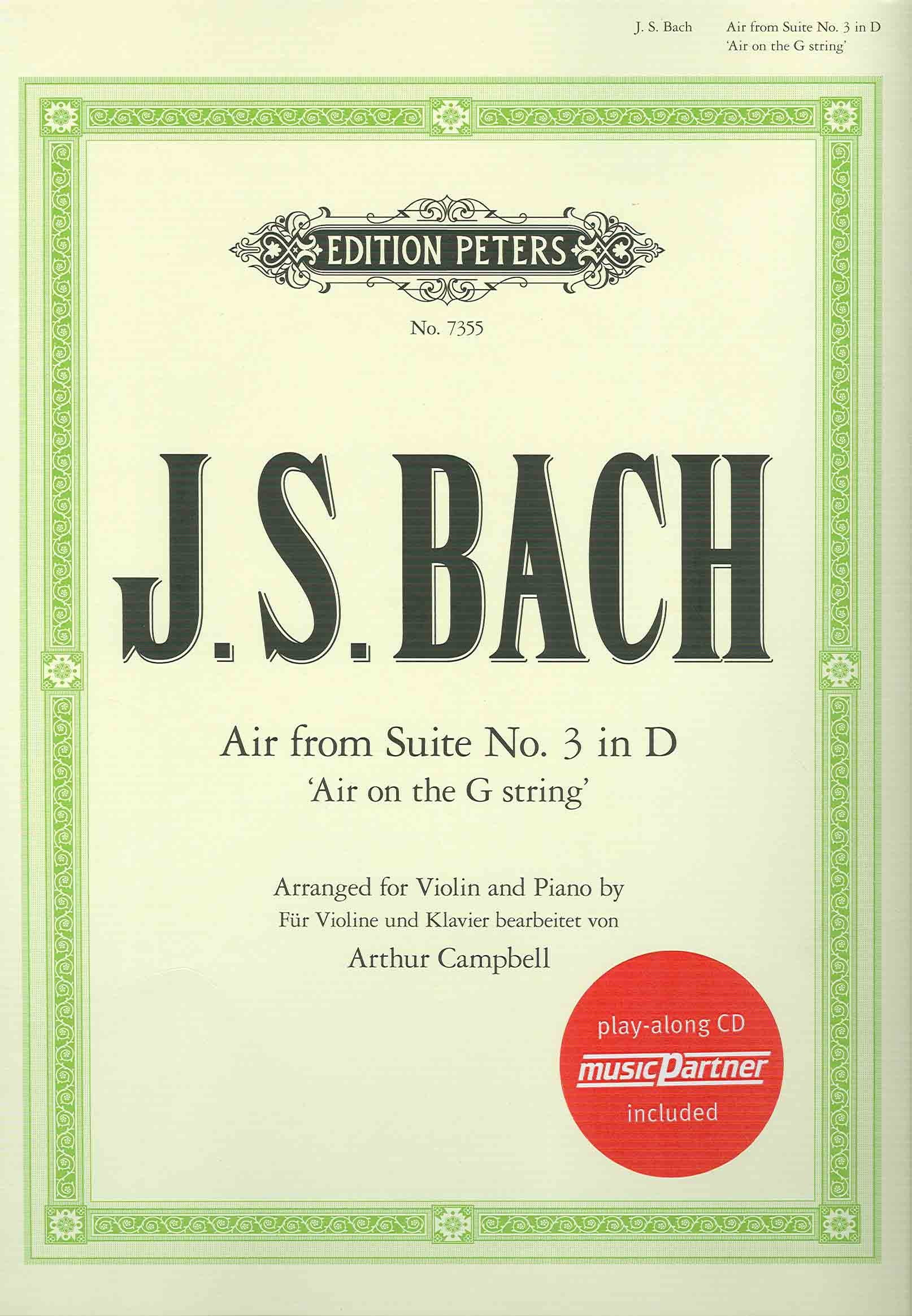 BACH - Aria de la Suite en Re Mayor (BWV:1068) para Violin y Piano (Campbell) (Inc.CD) Sheet Music