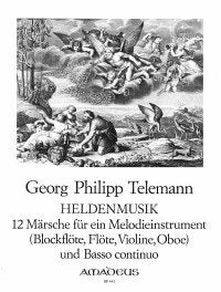 TELEMANN - Marchas (12) de "Musica Heroica" para Violin (Flauta) (Oboe) y Piano (Hess) Books