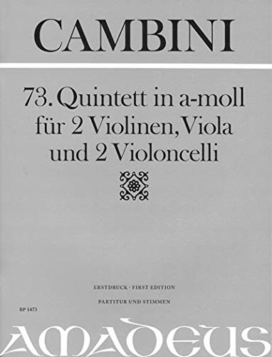 CAMBINI 73. Quintett a-moll - Erstdruck 2 Violinen, Viola, 2 Violoncelli Books