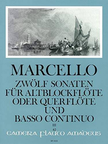 MARCELLO - Sonatas (12) Op.2 Vol.3: nº 7 a 9 para Flauta de Pico Alto (Flauta) y Piano (Hess) Books