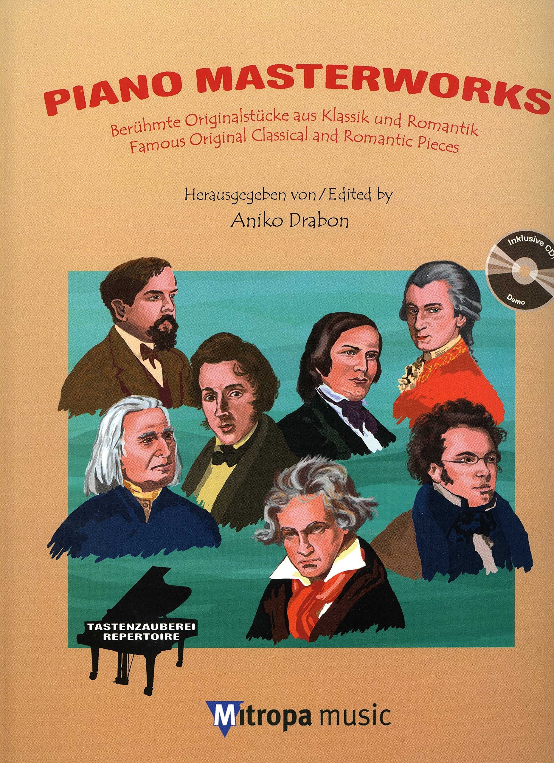 Piano Masterworks, m. Audio-CD: Berühmte Originalstücke aus Klassik und Romantik / Famous Original Classical and Romantic Pieces. Schwierigkeitsgrad: Mittelschwer-Schwer Sheet Music