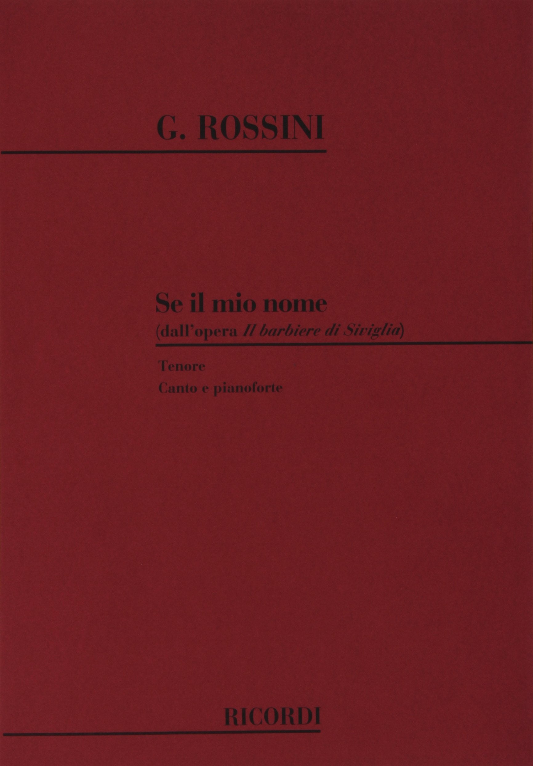 Il Barbiere Di Siviglia: Se Il Mio Nome book