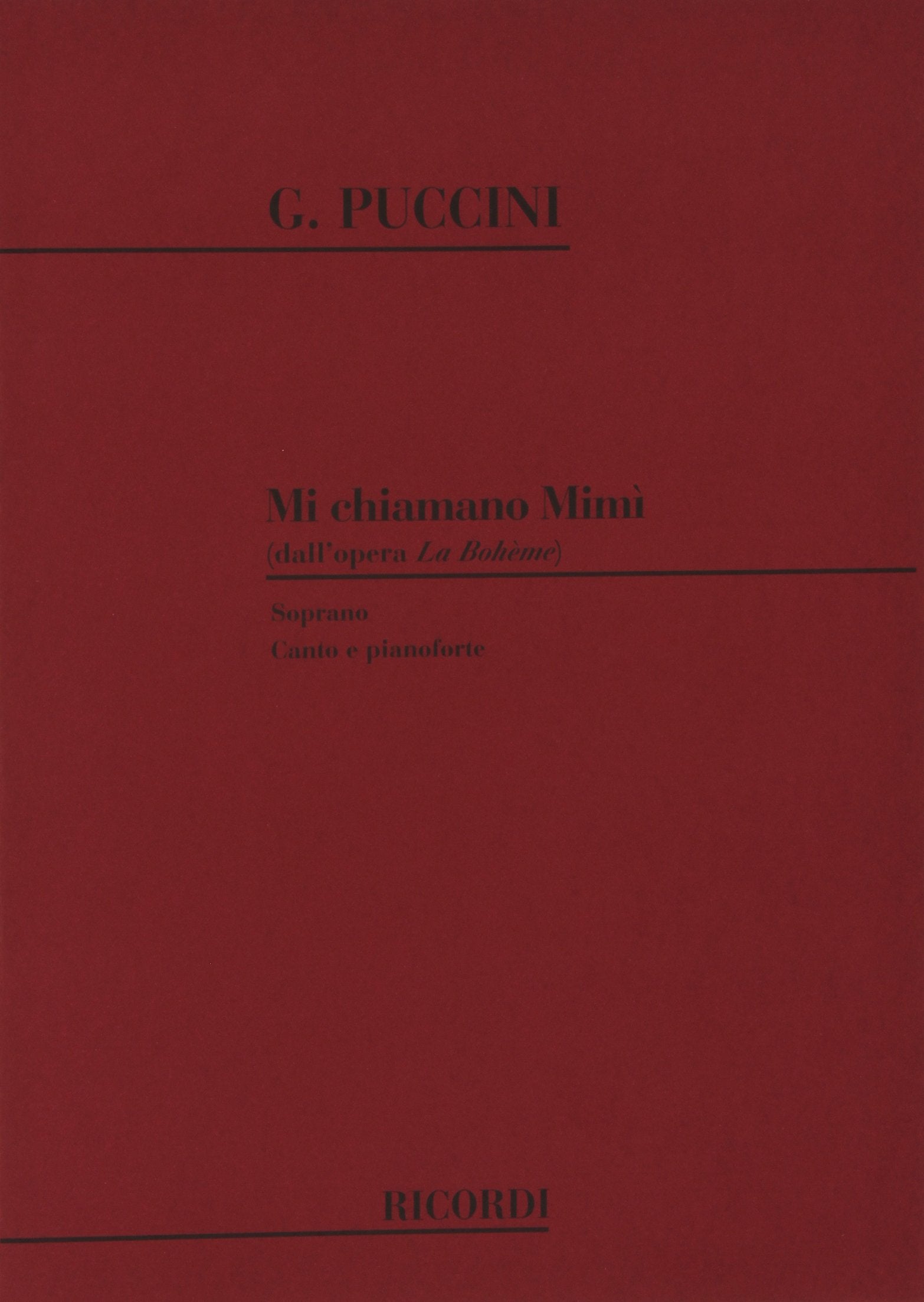 La Boheme: Mi Chiamano Mimi' (CHANT) Sheet Music
