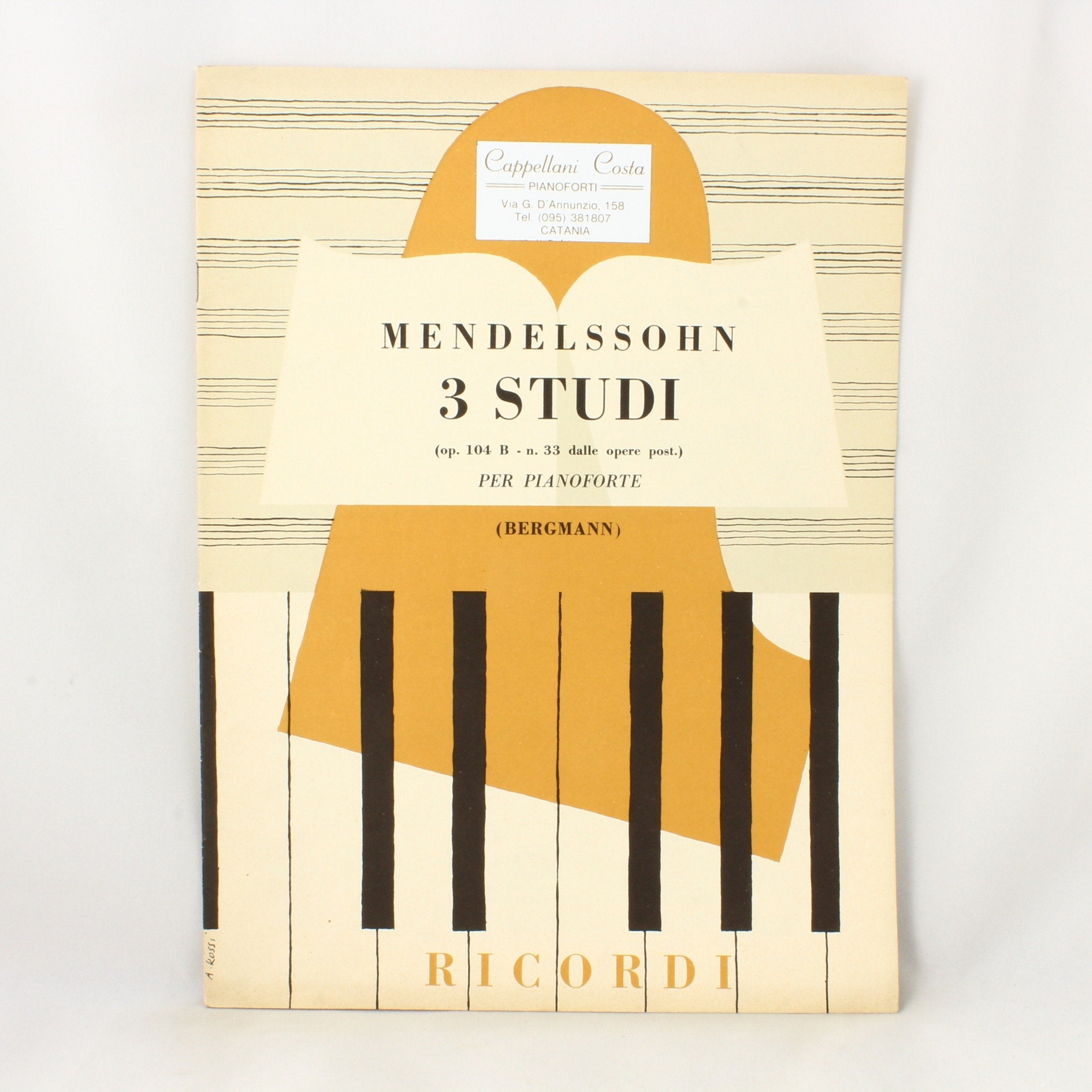 RICORDI MENDELSSOHN F. - 3 STUDI OP.104B - PIANO Theorie und Pedagogik Klavier Sheet Music