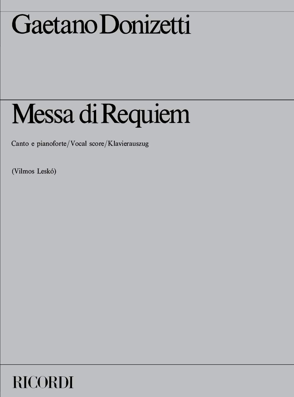 Messa Di Requiem (CHANT) Sheet Music