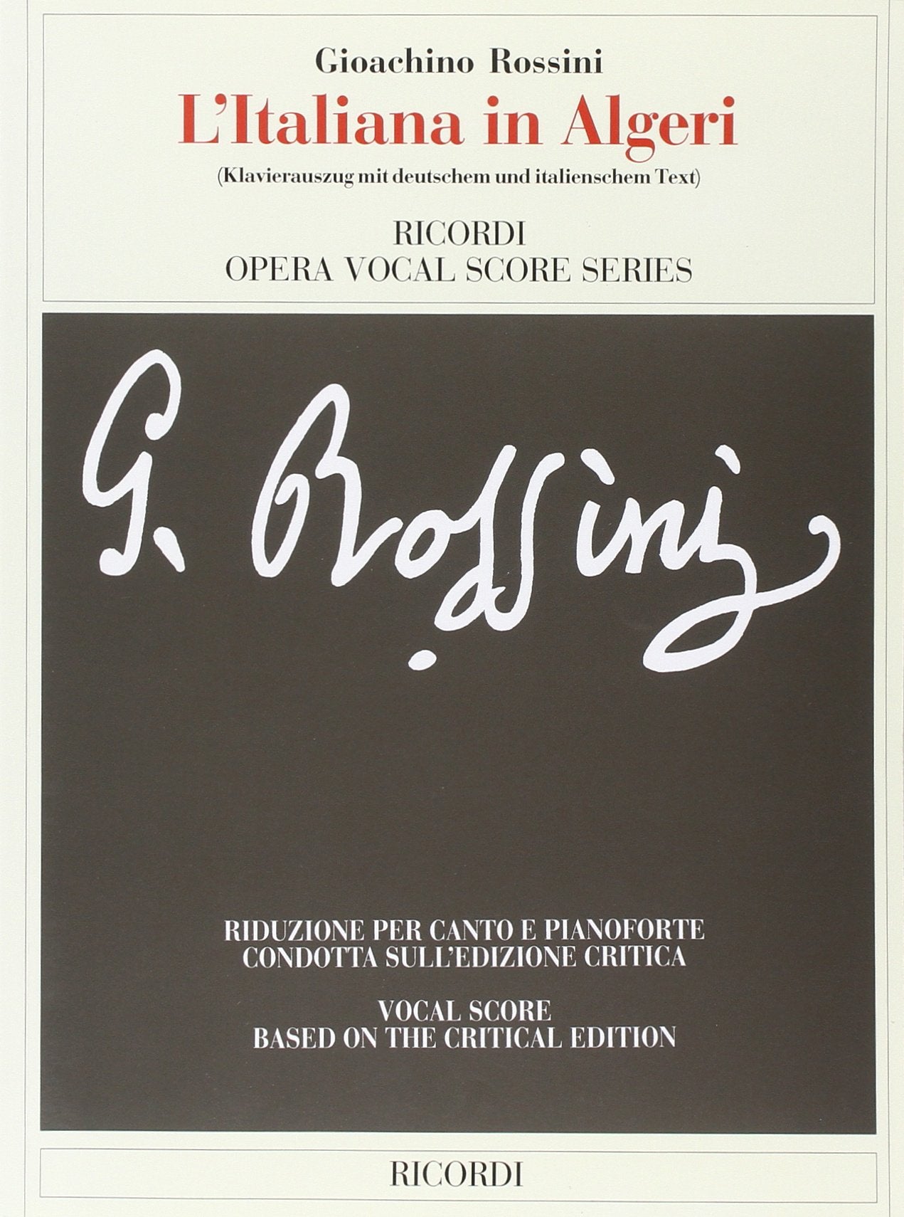L'Italiana In Algeri - Der Italienerin In Algier (CHANT) Sheet Music