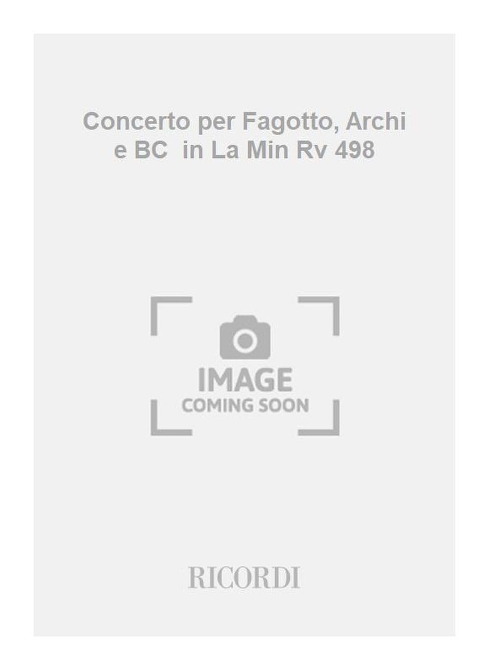 Concerti Per Fg., Archi E B.C.: In La Min. Rv 498 book