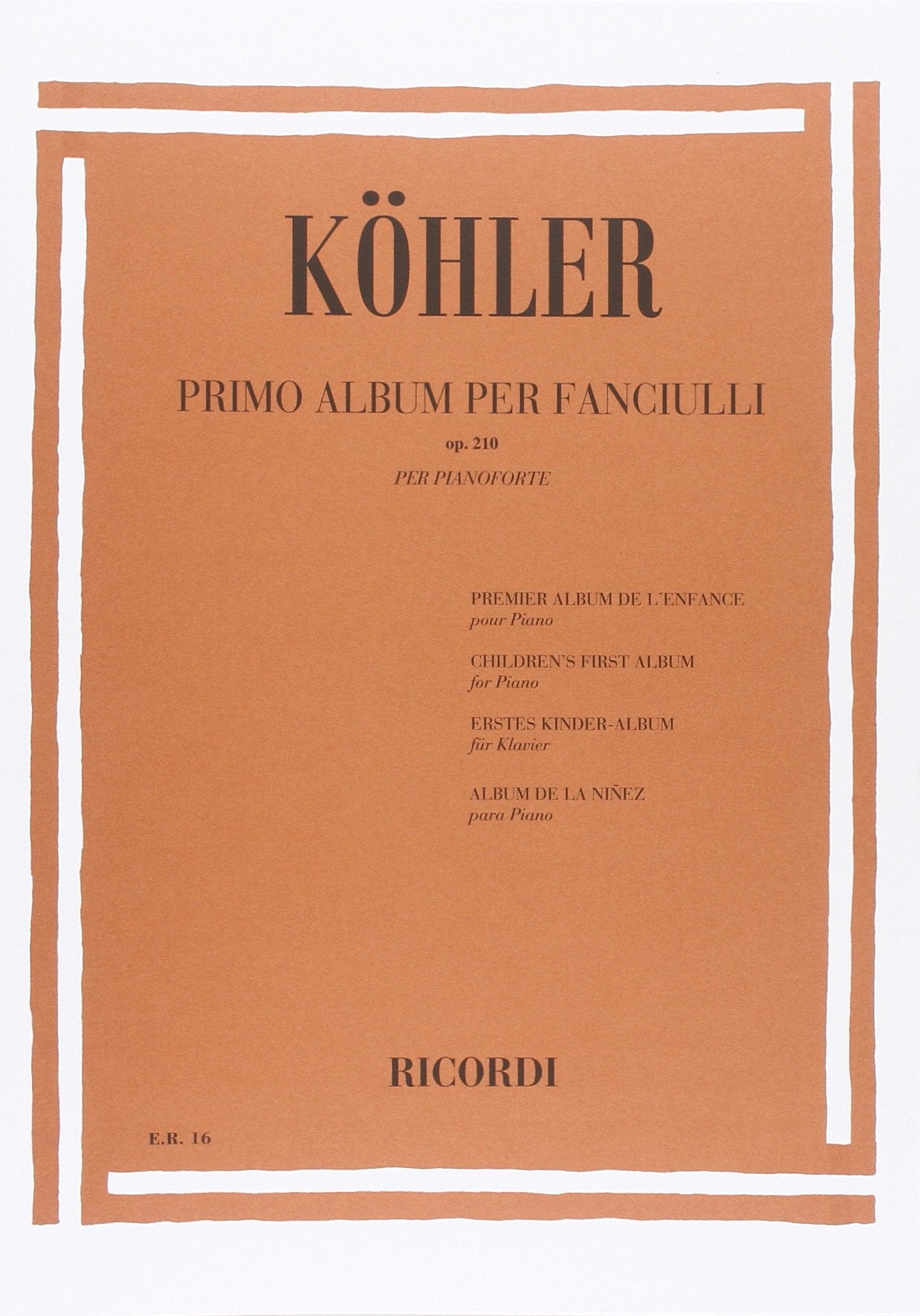 Primo Album Per Fanciulli Op 210 (PIANO) Books