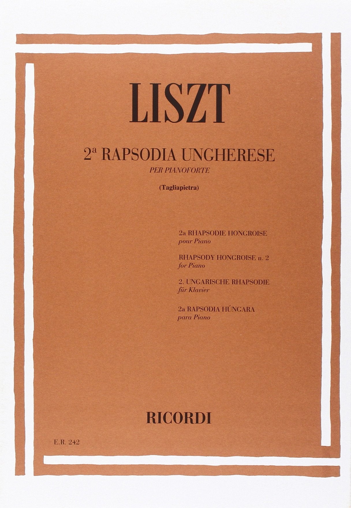 19 Rapsodie Ungheresi: N.2 In Do Diesis Min. (PIANO) Books