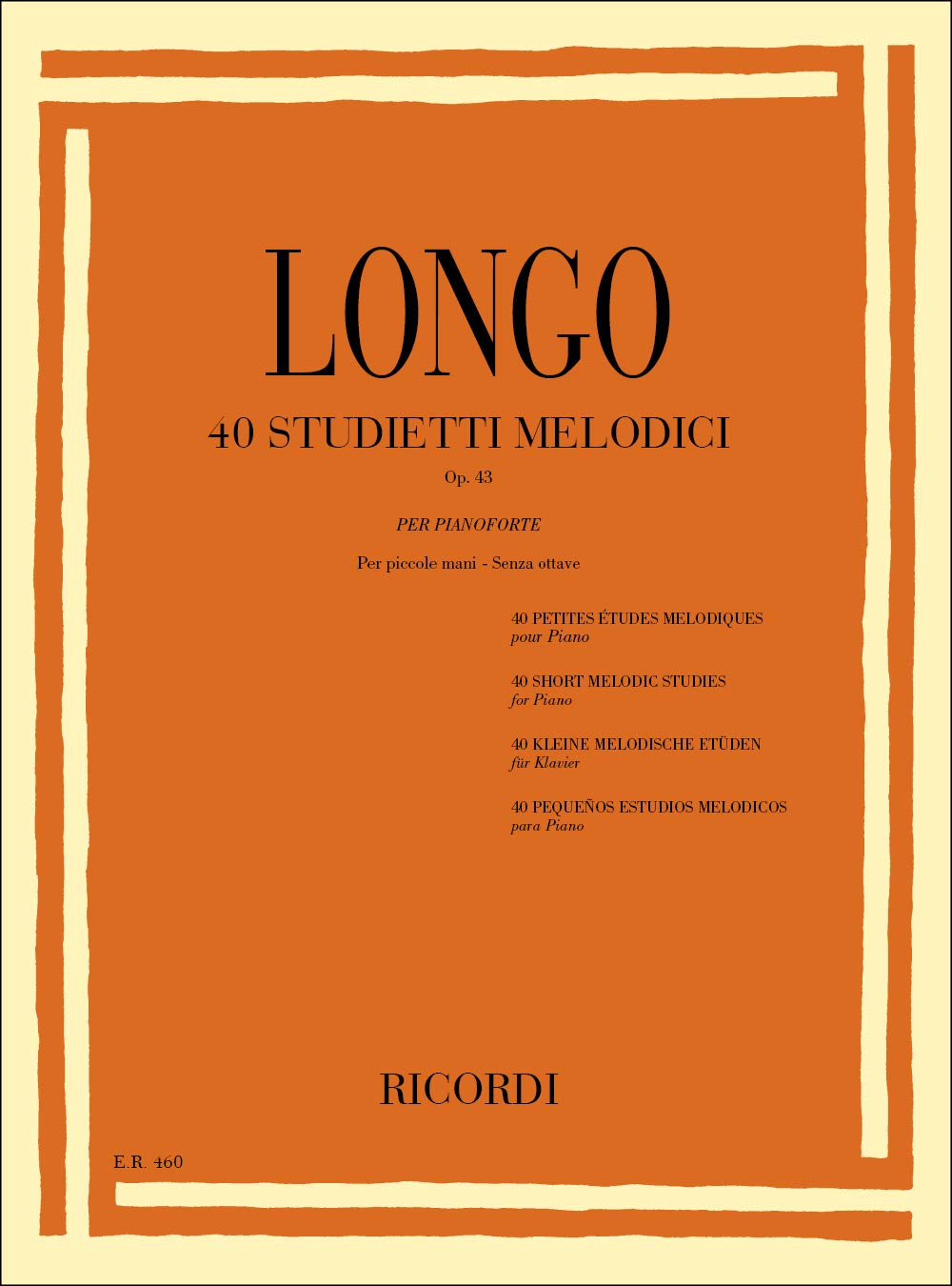 Etudes mélodiques Op.43 (40) - Piano book