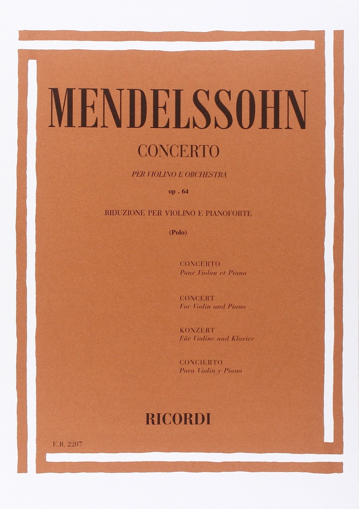 Concerto Per Violino In Mi Min. Op. 64 (Polo) (VIOLON) Books