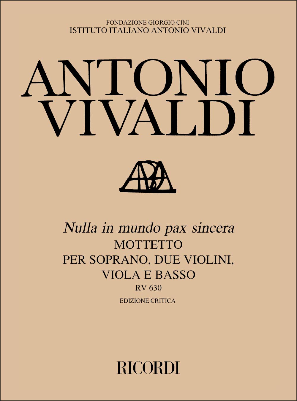 Nulla in mundo pax sincera Rv 630 book