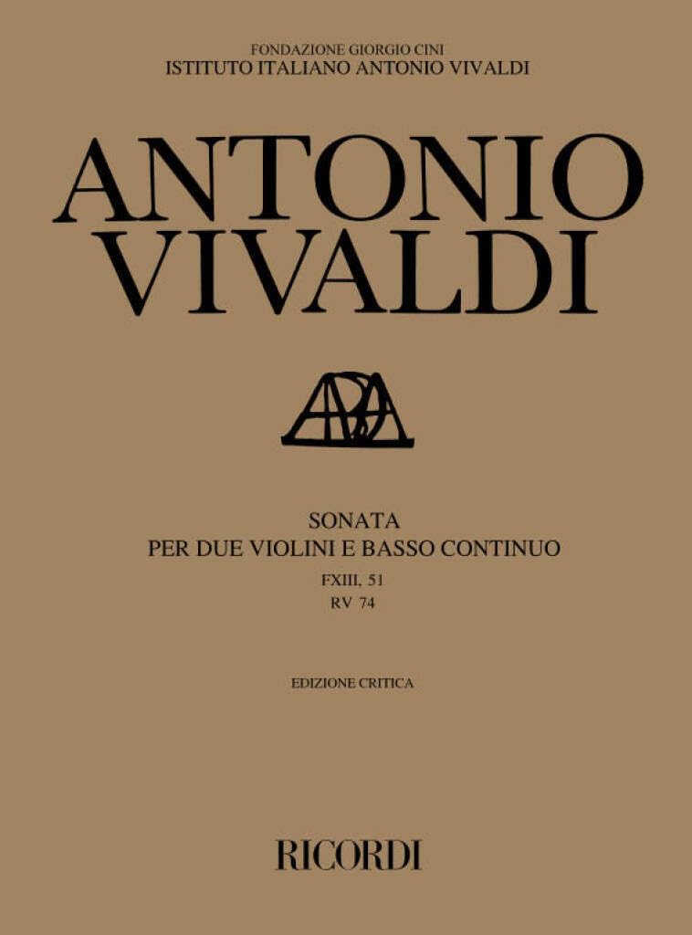 Sonate Per Vl. E B.C.: Per 2 Vl. In Sol Min. Rv 74 book