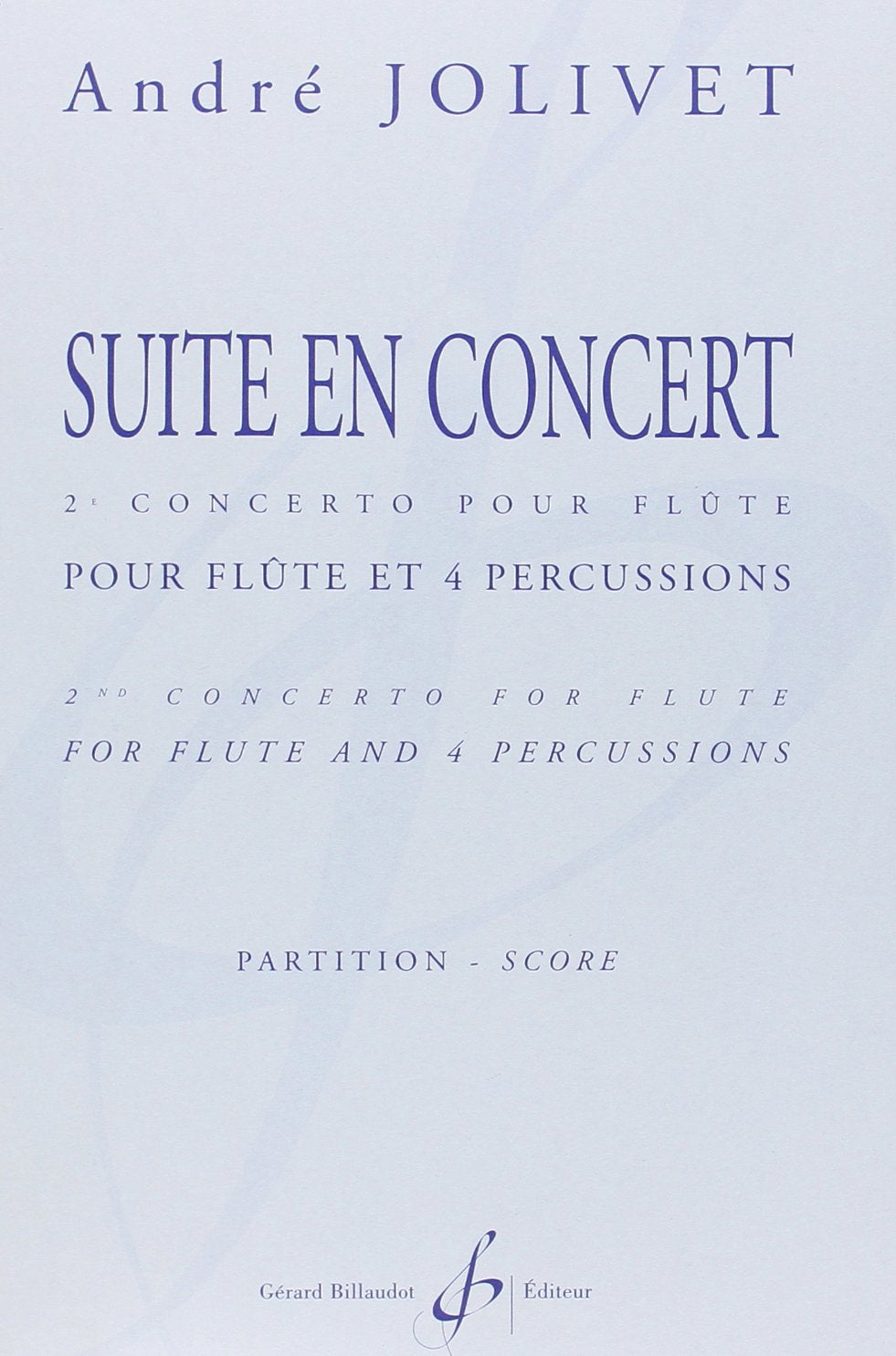 Suite en Concert 2e Concerto pour Flûte et Percussion Partition Sheet Music