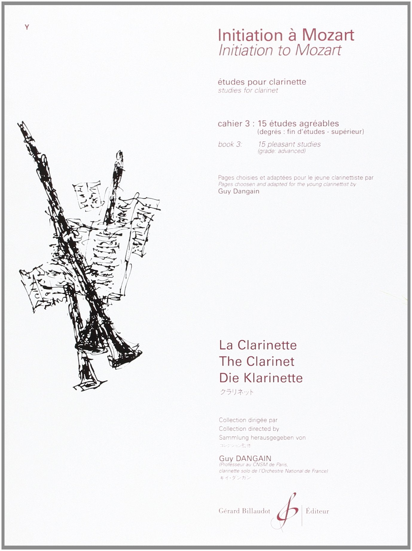 Initiation a Mozart Volume 3 (dangain) - Clarinette book