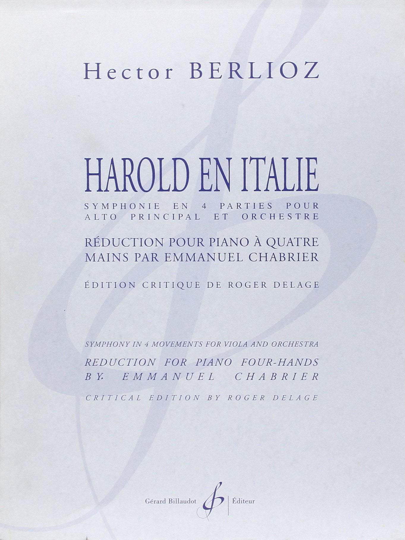 Harold en italie - reduction piano 4 mains book