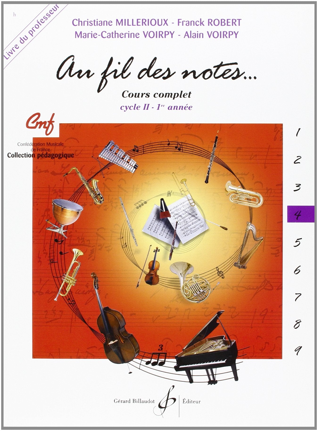 Au fil des notes volume 4 - livre du professeur book