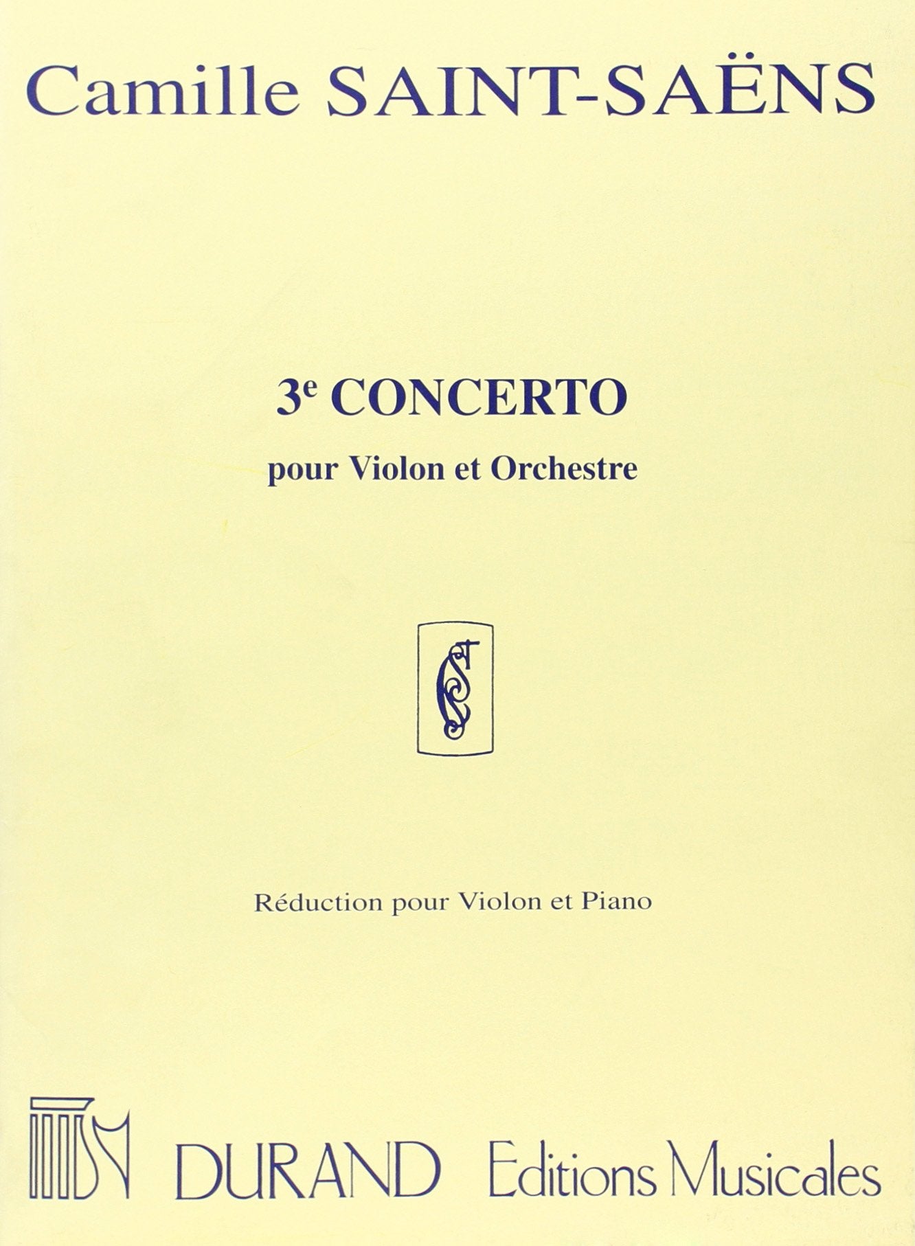 Concert 3 Opus 61. Violine mit Begleitung. Klavierauszug Sheet Music