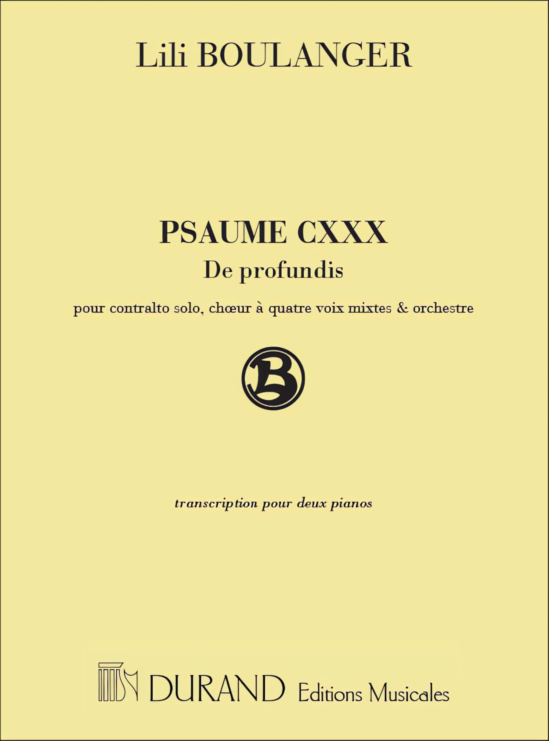 Psaume 130 Du Fond De L'Abime Pour Contralto Solo (CHANT) Hobbies & Crafts