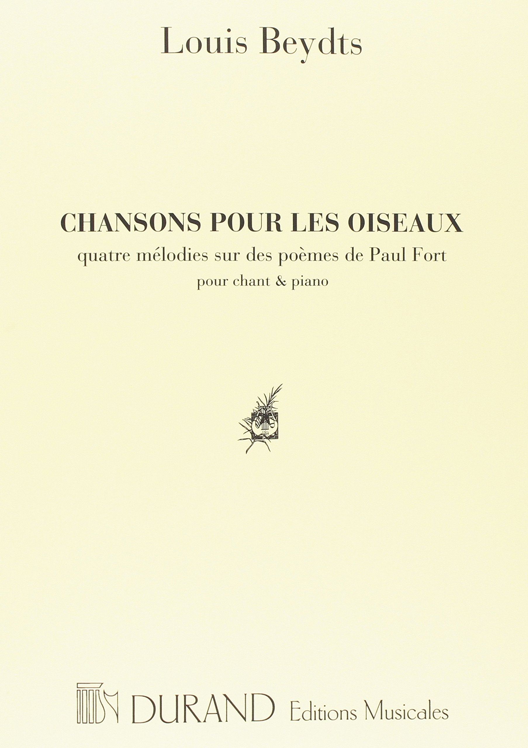 Chans. pour les oiseaux voix elevee-piano (p.fort chant book