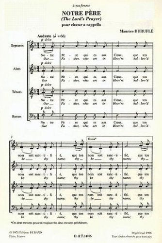 NOTRE PERE OP. 14 N. 4 (THE LORD'S PRAYER) CHANT Sheet Music