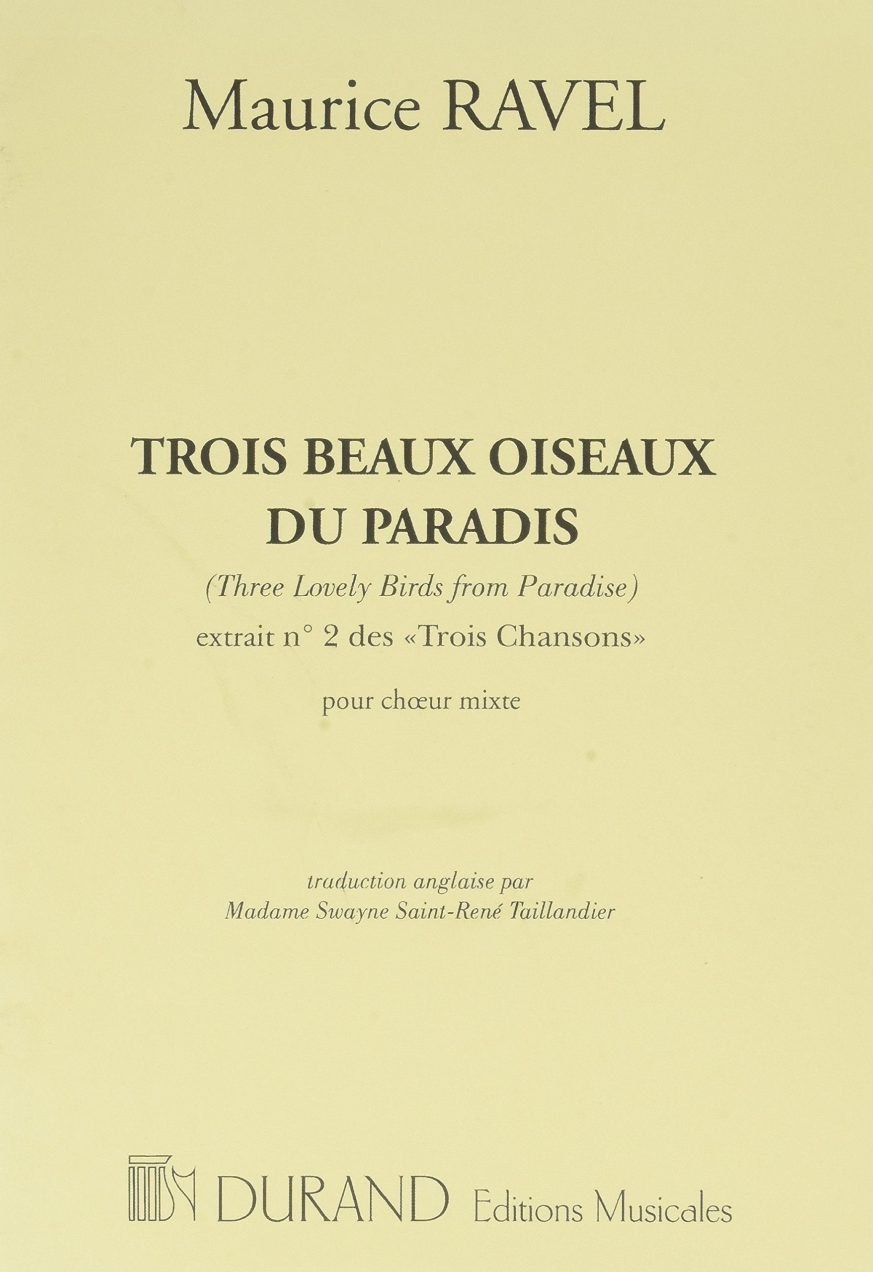 Trois chansons pour choeur mixte sans accompagnement : Texte français et anglais book