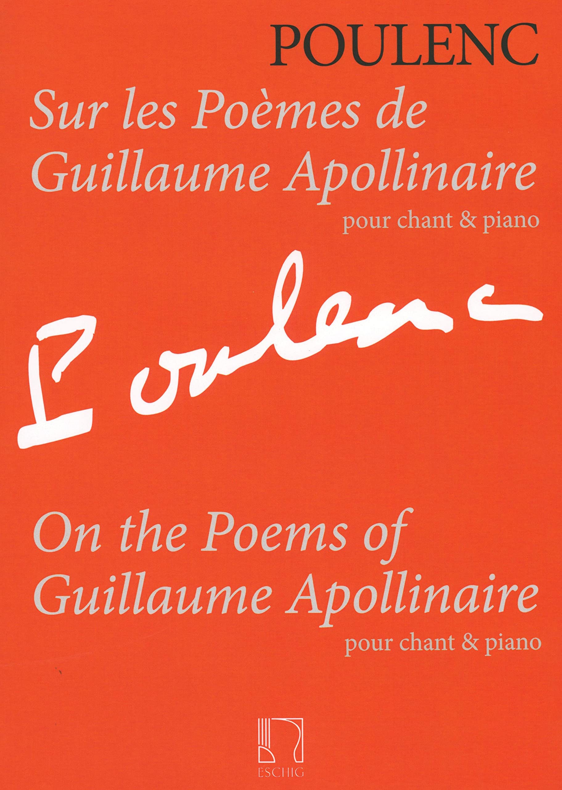 Sur les poemes de guillaume apollinaire chant book