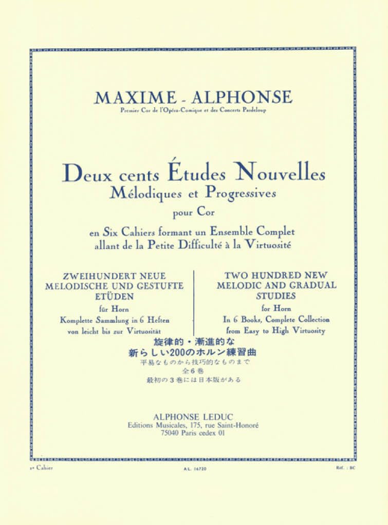 200 ETUDES NOUVELLES VOLUME 2:40 ETUDES FACILES COR Sheet Music