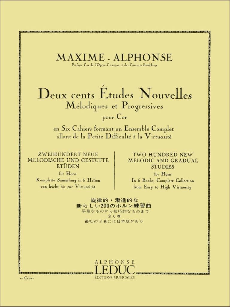 200 ETUDES NOUVELLES VOLUME 1:70 ETUDES TRES FACILES ET FACILES COR Sheet Music