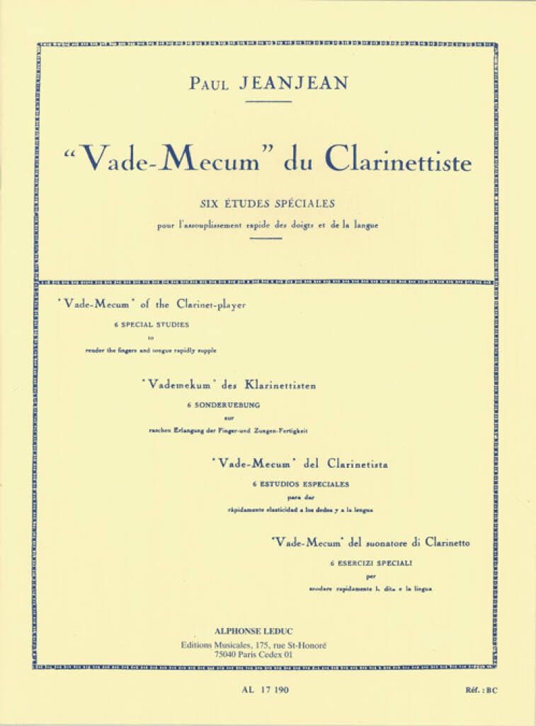 VADE MECUM DU CLARINETTISTE CLARINETTE Sheet Music