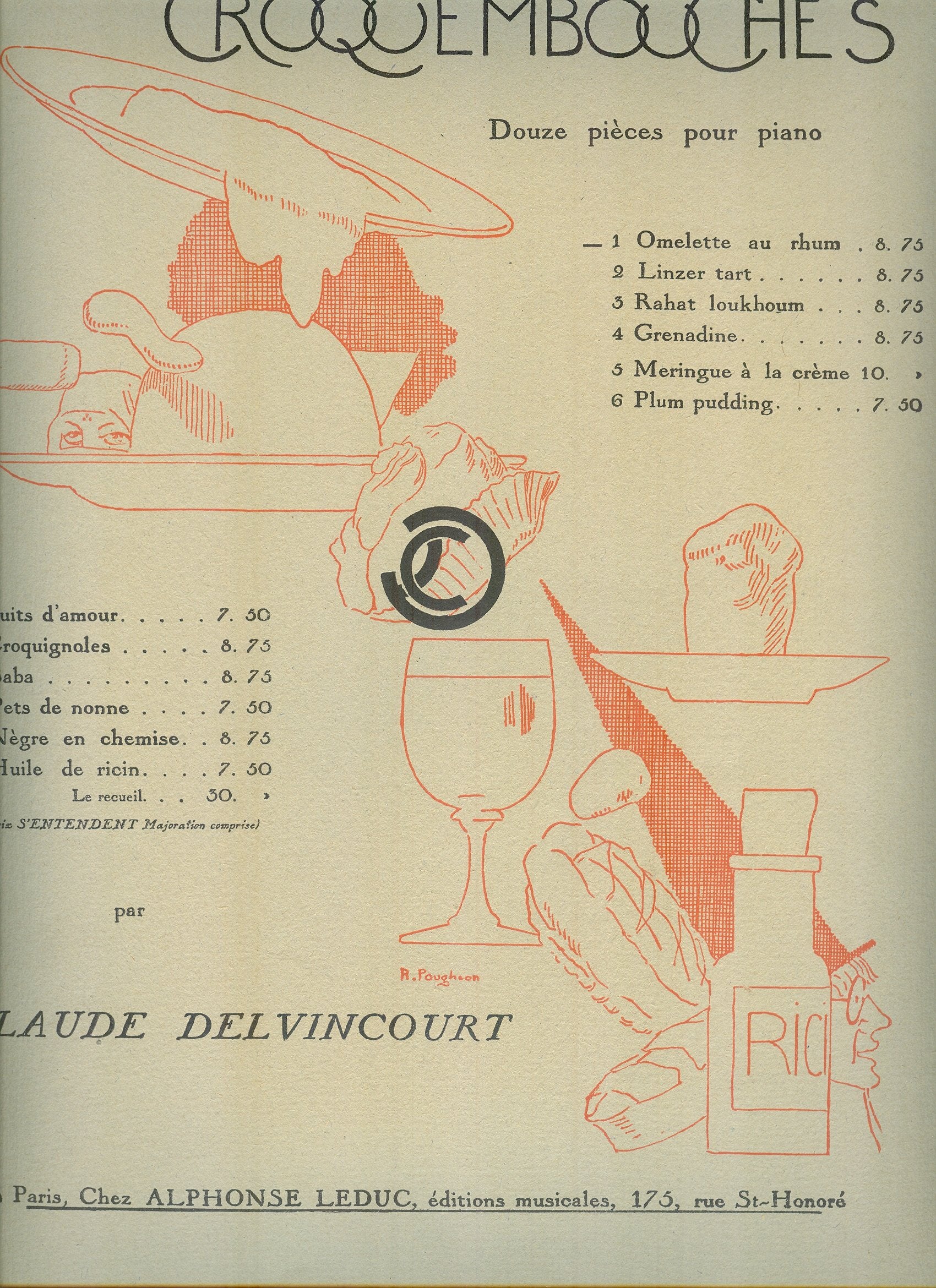Claude delvincourt: croquembouches no.1: omelette au rhum (piano solo) piano book
